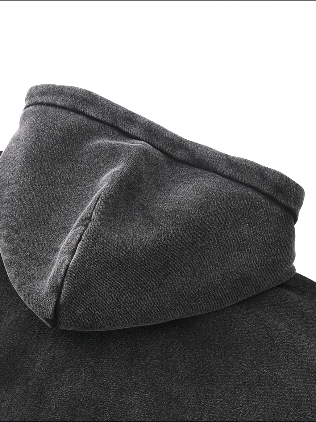 Snow Wash Zip-Through Boxy Fleece Hoodie