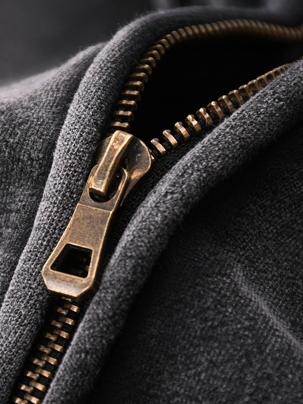 Snow Wash Zip-Through Boxy Fleece Hoodie