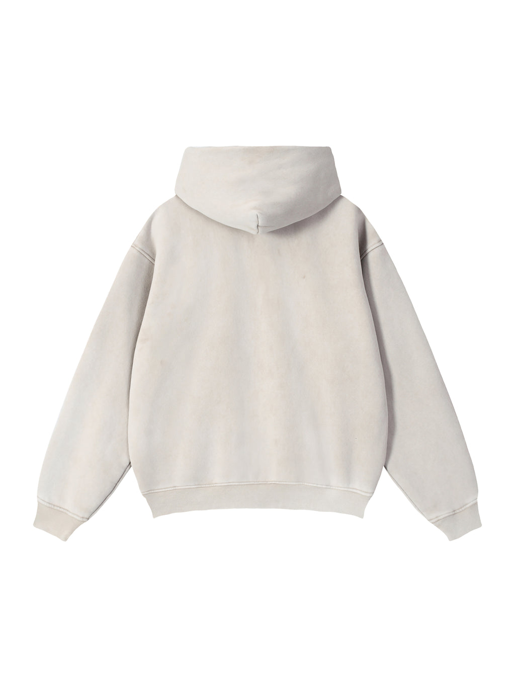 Snow Wash Zip-Through Boxy Fleece Hoodie